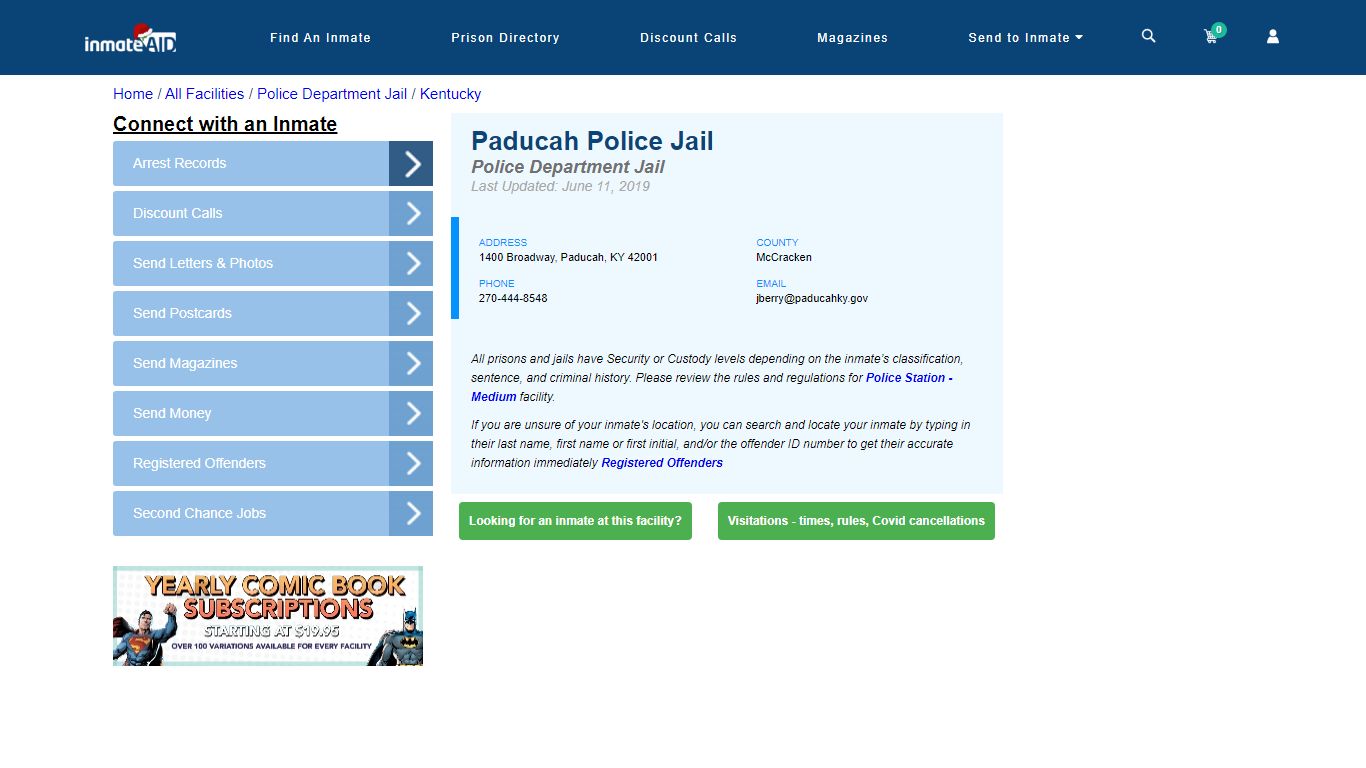 Paducah Police Jail & Inmate Search - Paducah, KY